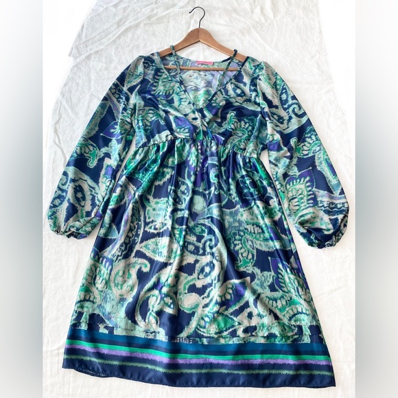 Maternal America Boho Satin Maternity Dress - Picture 6 of 11